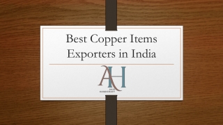 Copper Items Exporters in India