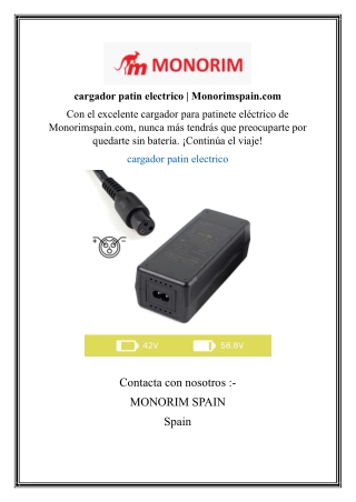 cargador patin electrico | Monorimspain.com