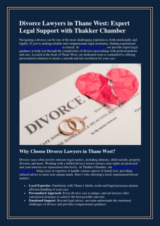 Divorce Lawyers in Thane West