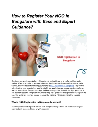 NGO registration in bangalore