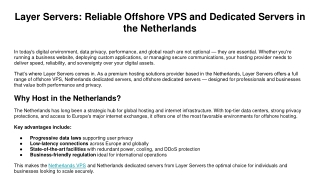 Layer Servers_ Reliable Offshore VPS and Dedicated Servers in the Netherlands