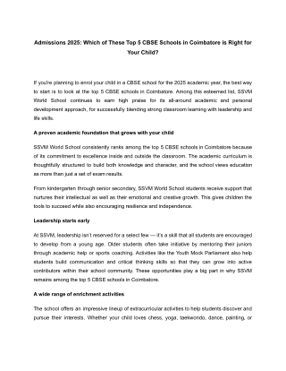 Admissions 2025_ Which of These Top 5 CBSE Schools in Coimbatore is Right for Your Child