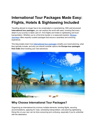 International Tour Packages