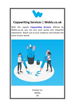 Copywriting Services  Weblu.co.uk