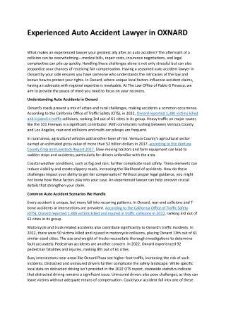 Auto Accident Lawyer in OXNARD