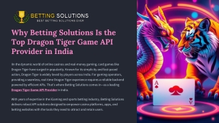 Leading Dragon Tiger Game API Provider in India