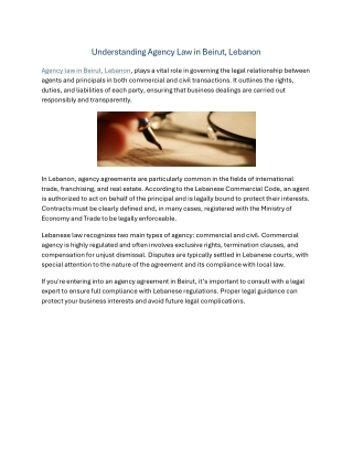 Understanding Agency Law in Beirut
