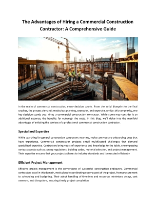 The Advantages of Hiring a Commercial Construction Contractor_ A Comprehensive Guide
