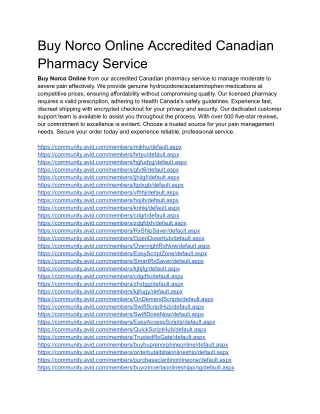 Order Norco Online Accredited Canadian Pharmacy Service