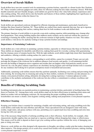 Scrub Skillets For A Clear Charlotte, NC Kitchen