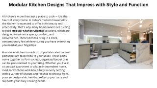 Modular Kitchen Designs That Impress with Style and Function