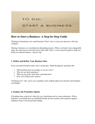Launch Like a Pro: Your Ultimate Step-by-Step Guide to Starting a Business"