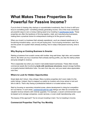 What Makes These Properties So Powerful for Passive Income_