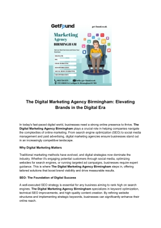 Digital Marketing Agency Birmingham