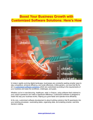 Boost Your Business Growth with Customized Software Solutions_ Here’s How