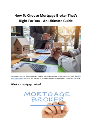 How to Choose a Mortgage Broker That’s Right for You - Mountview Financial Solut