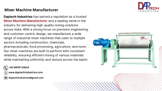 Mixer Machine Manufacturer