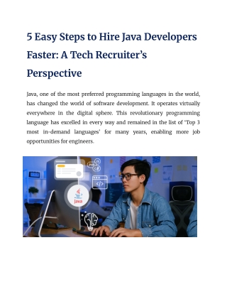 How to Quickly Hire Java Developers for Java App Development and IT Outsourcing