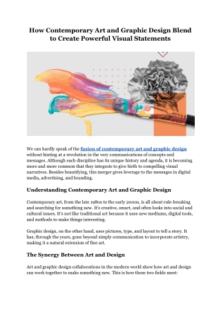 How Contemporary Art and Graphic Design Blend to Create Powerful Visual Statements