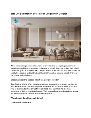 Sara Designs Interior_ Best Interior Designers in Gurgaon