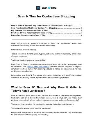 Scan N Thru for Contactless Shopping