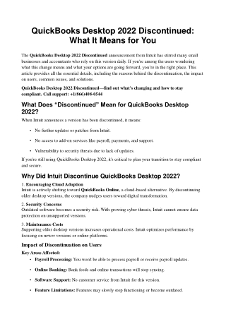 QuickBooks Desktop 2022 Discontinued | What You Need to Know
