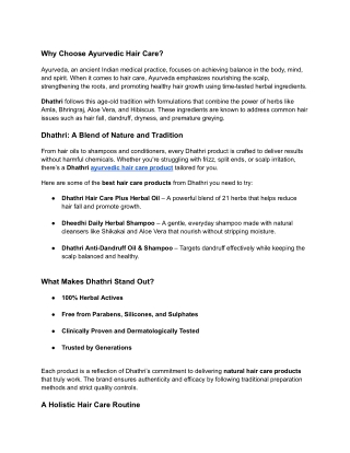 Why Choose Ayurvedic Hair Care_