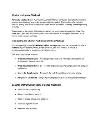 What is Karkidaka Chikitsa_