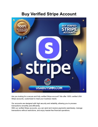 Buy Verified Stripe Old & New Accounts usabuysmm com