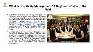 What Is Hospitality Management, A Beginners Guide