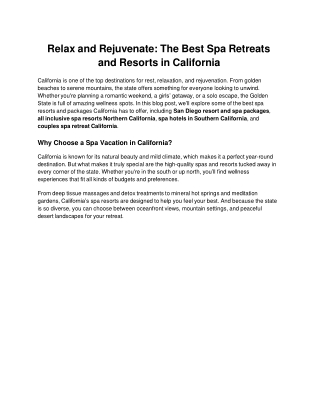 Relax and Rejuvenate_ The Best Spa Retreats and Resorts in California (1)