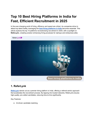 Top 10 Best Hiring Platforms in India for Fast, Efficient Recruitment in 2025