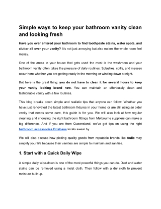 Simple ways to keep your bathroom vanity clean and looking fresh