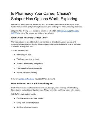 Is Pharmacy Your Career Choice_ Solapur Has Options Worth Exploring