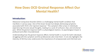 How Does OCD Groinal Response Affect Our Mental