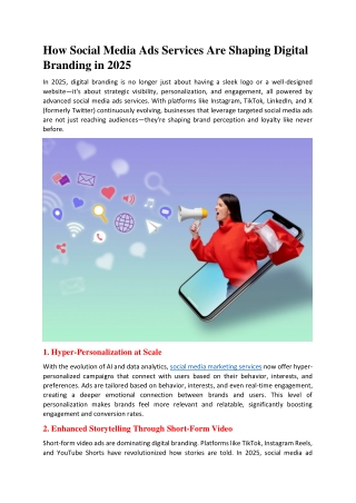 How Social Media Ads Services Are Shaping Digital Branding in 2025