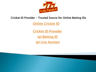 Cricket ID Provider – Trusted Source for Online Betting IDs