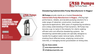 Dewatering Submersible Pump Manufacturer in Nagpur
