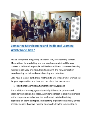 Comparing Microlearning and Traditional Learning