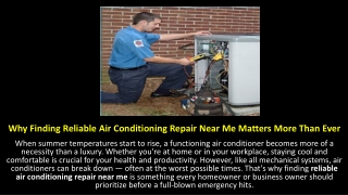 Why Finding Reliable Air Conditioning Repair Near Me Matters More Than Ever
