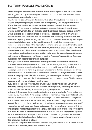 Buy Twitter Feedback Replies Cheap