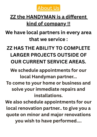ZZ Handyman About Us