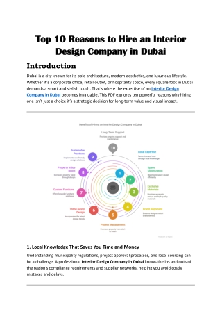 Top 10 Reasons to Hire an Interior Design Company in Dubai