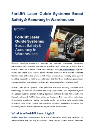 Forklift Laser Guide Systems_ Boost Safety & Accuracy in Warehouses