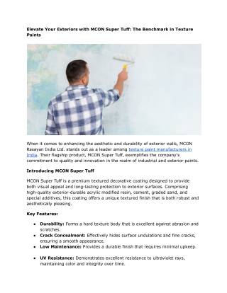 Elevate Your Exteriors with MCON Super Tuff Texture Coating