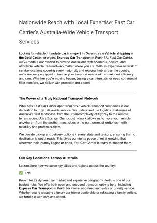 Nationwide Vehicle Shipping – From Darwin to the Gold Coast