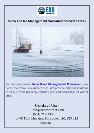 Snow and Ice Management Vancouver for Safer Areas