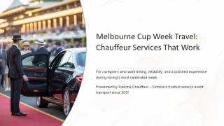 Melbourne Cup Chauffeur Services | Event Transfers by Sublime Chauffeur