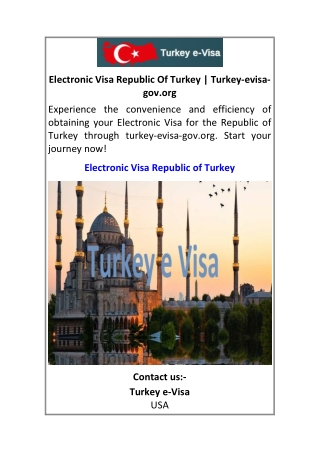 Electronic Visa Republic Of Turkey Turkey-evisa-gov.org
