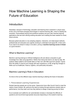 How Machine Learning is Shaping the Future of Education